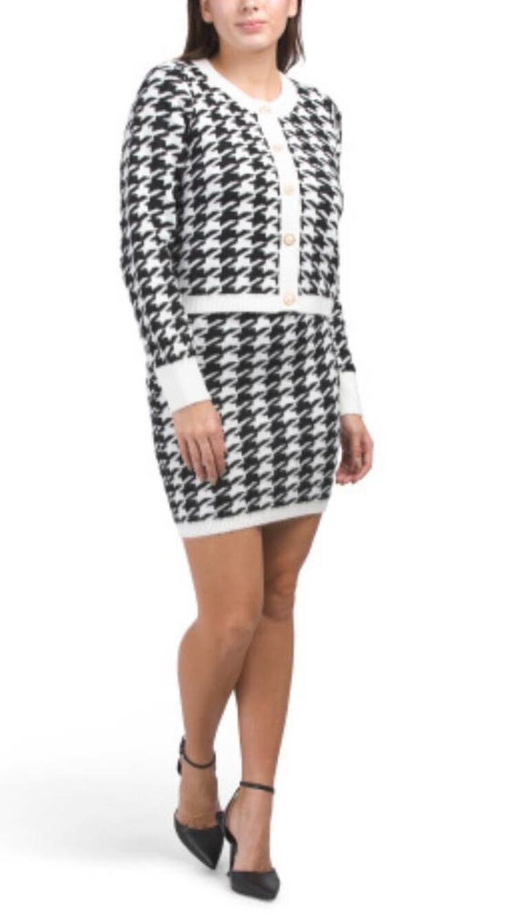 William Rast Houndstooth Sweater and Skirt Set - S